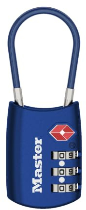 Master Lock 4688D Cadenas TSA pour bagages, sacs, fermetures Éclair, combinaison à définir, bleu
