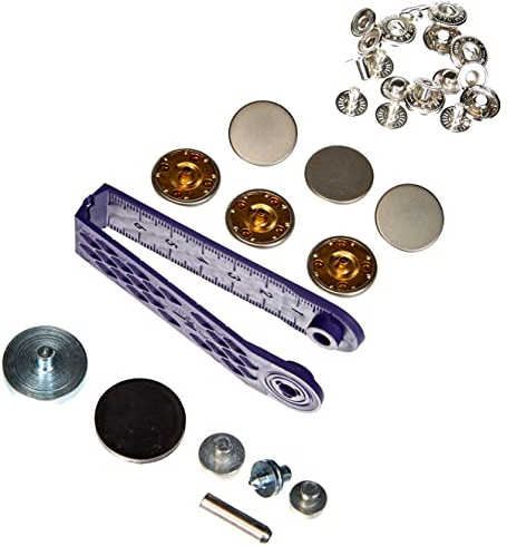Nähfrei Anorak Druckknöpfe 20 mm silber matt