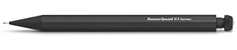 Kaweco SPECIAL Portamine 0,5 I in alluminio di alta qualit? in formato ottagonale ottagonale, portamine a pressione da 14 cm, ricaricabile, nero con gomma da cancellare