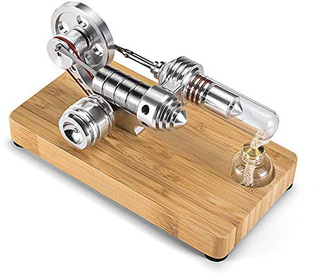 Sunnytech Hot Air Stirling Engine Colourful LED Single Flywheel Education Toy Electricity Power Generator M14-03-S