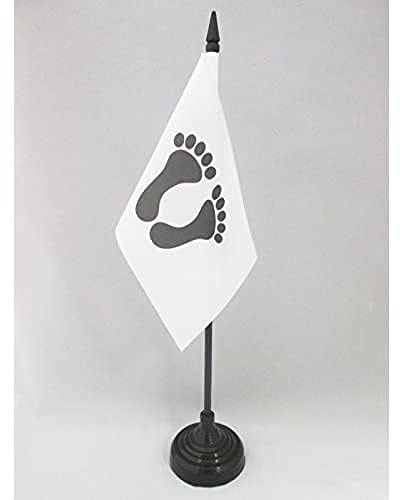AZ FLAG Drapeau de Table Pieds-Noirs 15x10 cm Socle Plastique | Usage intérieur Drapeau de bureau pied-noir finition cousue et bords renforcés avec mât en plastique et socle en plastique