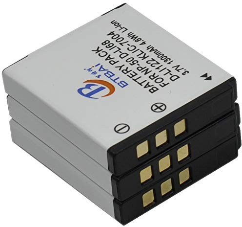3X Batterie pour Pentax D-LI68 Dli68 D-l168 Dl168 D-Li122 Dli122 D-l1122 Dl1122 Optio A36 A40 S10 S12 V10 VS20 Q Q7 Q10 Q-S1 Qs1 Caméra