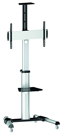 LogiLink BP0025 - Profi TV-Halterung / TV-Ständer auf Rollen mit Höhenverstellung für 37-70 Zoll (LCD, LED, OLED, …), Farbe: Alu