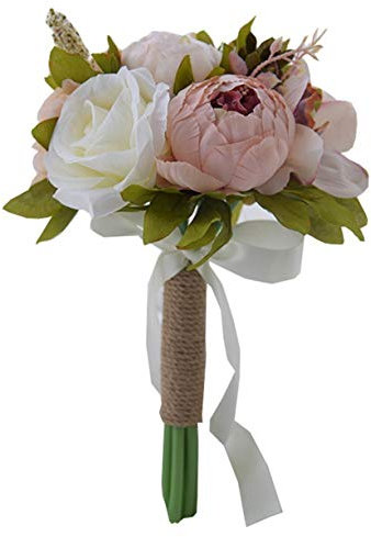 S-SSOY Künstlicher romantischer Hochzeitsstrauß, Brautjungfer hält Bouquet Braut Brautsträuße, Rosenstrauß für Hochzeit, Party, Kirche, Valentinstag, Geburtstag, Fotoshooting.
