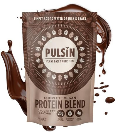 Pulsin - Chocolate Vegan Pea Protein Powder - 250g - 17.4g Protein, 2g Carbs, 97 Kcal Per Serving - Gluten Free, Plant Based, Palm Oil Free & Dairy Free