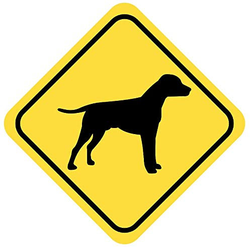 Samunshi® Dalmatiner Warnschild Warndreieck Aufkleber Achtung Vorsicht Hund - 50x50cm mehrfarbig