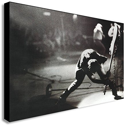 Kunstdruck auf Leinwand, Motiv The Clash London Calling, gerahmt, verschiedene Größen (A0, 119,4 x 83,8 cm)