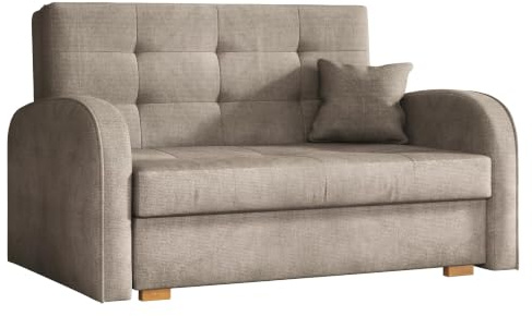 Mirjan24 Schlafsofa Viva Gold II mit Bettkasten, 2 Sitzer Polstersofa mit Schlaffunktion inkl. Kissen, Sofa, Sofagarnitur, Bettsofa, Wohnlandschaft, Farbauswahl (Paros 3)