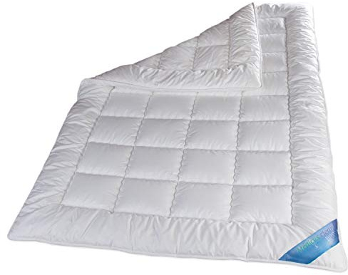 Schlafmond Medicus Clean Allergiker Winterdecke 135x200 Set mit Kissen 80x80 cm - Bettdecke 135x200 Set mit Kissen aus Baumwolle - Waschbar bis 95 Grad