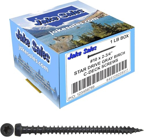 Winchester Holzschrauben mit Torx-/Sternantriebskopf, 6,4 cm, Grau (Clamshell), für Terrassendielen, Außenbeschichtetes Holzschrauben mit Torx-/Sternantrieb, 0,5 kg – 75 APX, Schrauben) – 10 Stück