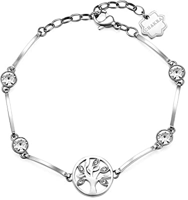 Brosway Bracciale Donna, Bracciale Rigido in Acciaio e Cristalli con Simbolo Albero Della Vita | Collezione Chakra - BHKB036