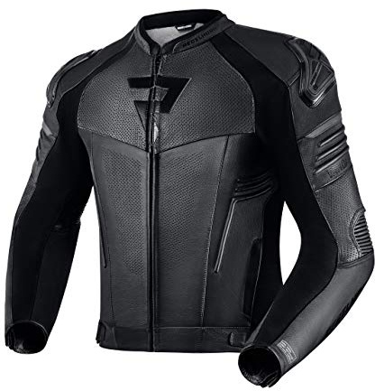 REBELHORN Vandal Motorradjacke Herren | Rindsleder | Ellbogen und Schulterprotektoren Stufe 2 | Schulterschieber | Softshell In&Out Weste | Perforierte Belüftungspaneele