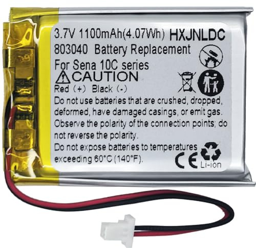 803040 3,7 V 1100 mAh Lithium-Akku Ersatz für Sena 10C und Sena 10C Pro Motorrad Bluetooth-Kamera Bluetooth-Headset und DIY 3.7-5V elektronische Produkte mit eingebautem 2-Draht-Batterieaustausch
