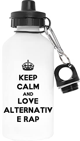 Keep Calm And Love Alternative Rap Senza Inquinanti Bianca Bottiglia d'acqua Alluminio Per Esterni Pollutant Free White Water Bottle Aluminium For Outdoors