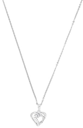 Amor Kette mit Anhänger 925 Sterling Silber Damen Halsschmuck, mit Zirkonia synth., Herz, Kommt in Schmuck Geschenk Box