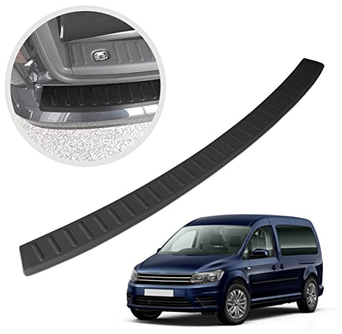 CHROMEMASTER | Ladekantenschutz Stoßstangenschutz | Kompatibel mit Volkswagen VW Caddy 2015-2020; Kunststoff: Polyurethan, Matt-schwarz; Unsere Lackschutzleiste Sichert den Heckstoßfänger vor Kratzern