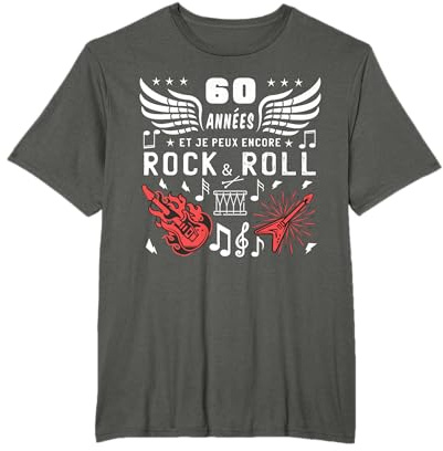 60th Birthday Gag Turning 60 Years Old Guitar Drum Music T-Shirt