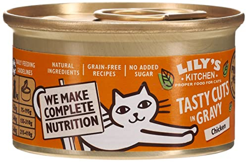 Lily's Kitchen Made with Natural Ingredients Tasty Cuts in Gravy Chicken Adult Wet Cat Food, 85 g