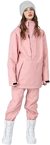 RIUIYELE Women's Ski Suit Outdoor Sports Snowboarding Jacket and Pants Waterproof Snowsuit Snow Suit Pink M