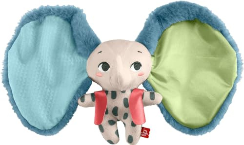 Fisher-Price Riesenohr Elefant - Bezauberndes weiches Plüschspielzeug mit extra großen Ohren, aus 90% recyceltem Kunststoff und FSC-zertifizierte Verpackungen, für Babys ab 3 Monaten, HKD63