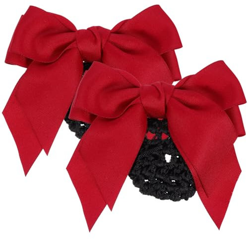 FRCOLOR 2stücke Haarnetzclip Für Damen Mit Bowknot Haar Clip Mesh Haarnetz Zur Abdeckung Von Dutts Für Service Und Ballett Langlebig Und Praktisch