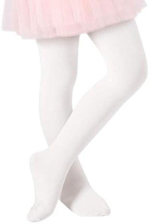 PONCEAU Ballet Tights for Girls-Girls School Tights – High Stretch, Breathable Durable - Multiple Color Kids Pantyhose – Ages 1‑12 – Perfect for School, Outdoor Play & Daily Wear & Dance