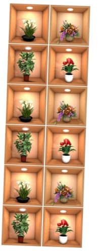 jojofuny 12 Pcs Wall Sticker Amovible Stickers Muraux Pot De Fleur Autocollants Pots Pour Plantes Décor Végétal Plantes Sticker Dessin Animé Autocollants Décor À La Maison Stickers Muraux