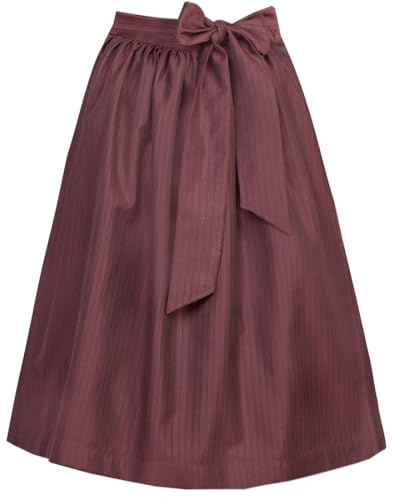 Goldschmidt Dirndschürze Davina | Edle Jacquard-Dirndlschürze für Damen | Schürze zum Dirndl (weinrot 65cm Länge, M)