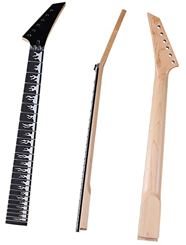 Unfertiger Gitarrenhals Handgefertigter 6-saitiger E-Gitarrenhals Kanada-Ahorn 24 Bünde Palisander-Griffbrett Mit Feuermuster