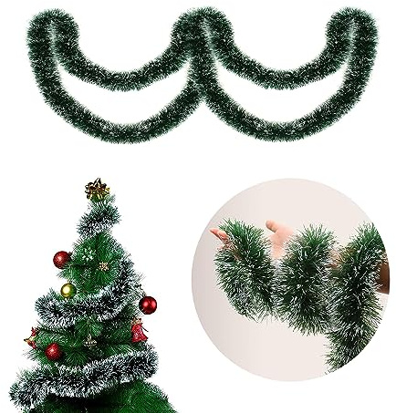 Weihnachtsgirlande, Girlanden Deko Weihnachten-10m X 1 Stück, Weihnachtsbaum hängende Dekorationen, Kränze, Hochzeiten, Geburtstage und Party Zubehör, Tannengirlande Künstlich