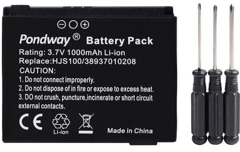 PONDWAY 1000mAh 3.7V Replacement GPS Battery Compatible with Mercedes Benz Becker Map Pilot HJS100 HJS-100 338937010208 GPS Navigation System Sat Nav Rechargeable Li-ion Battery Pack with Repair Tool