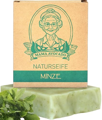 Minze Naturseife | Seife für Haut & Haare | Duschseife 100g | Frei von Parabene & Palmöl, Beruhigend & Kühlend, Hautschonend, Pflegend, Handgemachte Ganzkörperseife, Naturkosmetik