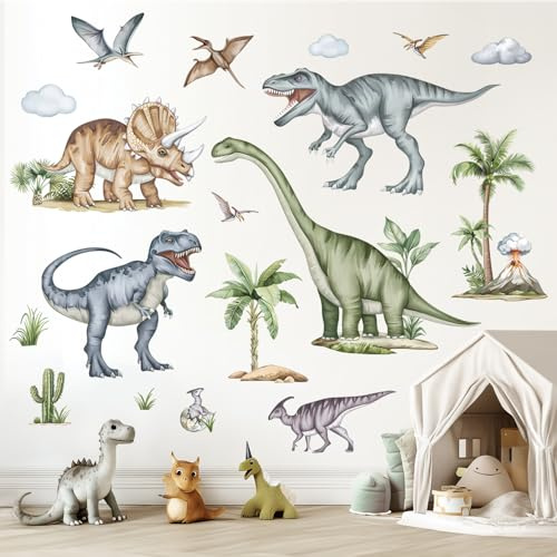 decalmile Wandsticker Dinosaurier Groß Wandtattoo Kinder Dino(XL)