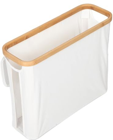 CAXUSD Beige Bathroom Toilet Paper Storage Basket Lid, Waterproof Fabric Paper Towel Holder Organizer for Dust Protection, Small Decorative Basket for Toilet and Nursery