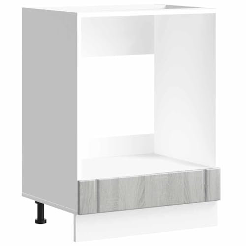 vidaXL Herdumbauschrank Lucca Grau Sonoma Holzwerkstoff, Backofenschrank, Herdschrank, Ofenschrank, Küchenofenschrank, Küchenherdschrank
