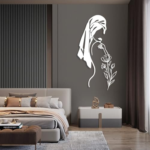 Metallwandkunst „Frau im Badezimmer“, Metallkunst „Frau im Handtuch“, minimalistische Metallwandkunst, feminine Wandkunst, Wandkunst mit Frauenporträt, Entspannungsdekor, Heimdekoration, Badezimmerwa