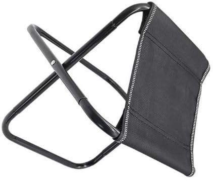 BUGUUYO Campinghocker bequemer campingstuhl Camping Sitz Klappbarer Sitzhocker tragbarer Stuhl campingstuhl klein Hocker zum Angeln Kleiner Klapphocker tragbarer Klapphocker Stahl Black