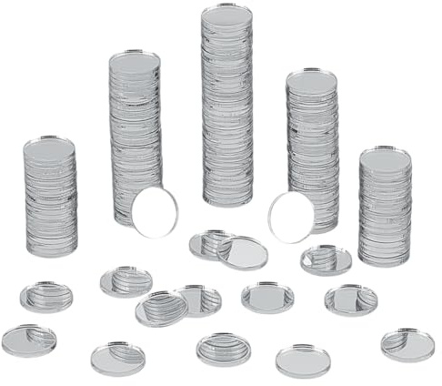 arricraft 300 Mini Miroir Rond Acrylique Autocollants Muraux Miroir Ronds Plats Carreaux de Miroir Artisanaux Auto Adhésifs pour l'artisanat et Les projets de Bricolage