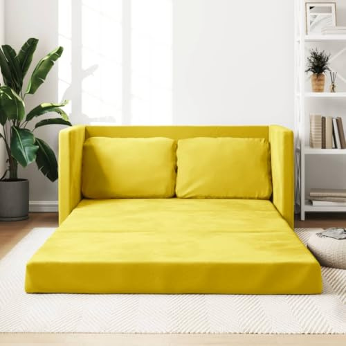 Xichuzi Bodensofa Dunkelgelb 122x204x55 cm Samt, Loungesofa, Sofas & Couches, Relaxsofa, Couch für Wohnzimmer - 353963