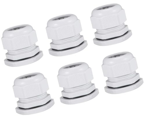 Unifizz 6Pcs PG36 Cable Gland – Durable Threaded Wire Connector with Locknut for 22-32mm Dia Cable Wire, Black