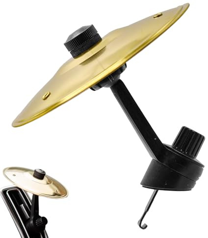 Car Drum Air Vent Clip, Mini Drum Crash Cymbals, Iron Musical Instrument Decor, Compact ClipOn Car Accessory, Fun Dashboard Ornament for Music Lovers, 14x13.5x3.5cm Gold Silver