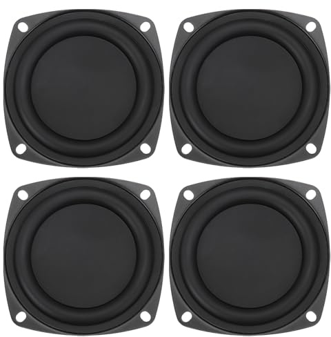 sourcing map 4 Pcs Passive Radiator 3 Inch Woofer Vibrating Membrane, Rubber Vibration Diaphragm Plate Subwoofer for Bass Speaker Replacement,