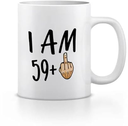 60th Funny Birthday Coffee Mug – 11 oz Cup for Men & Women – Hilarious Gift for Turning - Dishwasher & Microwave Safe – Perfect for Mom, Dad, Teacher or Anyone (59+)