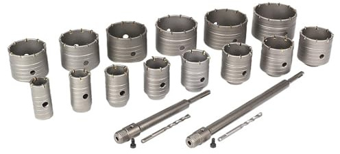 Kit di seghe a tazza for cemento da 14 pezzi, punta da trapano for taglierina da muro con diametro di taglio da 35 a 100 mm con attacco SDS Plus, biella for mattoni, pietra e cemento