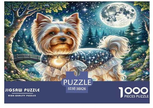 1000 Piece Yorkshire Terrier Jigsaw Puzzles for Adults Family Challenge Toys Jigsaw Puzzle Home Decoration for Family Decorations 38x26cm/1000pcs