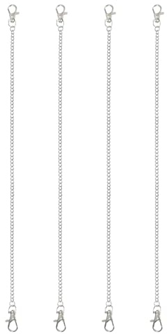 PATIKIL 4 Piezas De Cadenas Colgantes Con Mosquetón 50cm Plateado | Soporte Para Comederos De Aves Macetas Faroles Campanas De Viento Pizarras Y Decoraciones