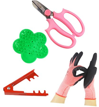 GARIOUANS Outils Jardinage avec Ciseaux Fleurs Pince Épines Coupe-épines et Protection Manuelle Kit DIY pour Arrangement Floral Maison et Boutique