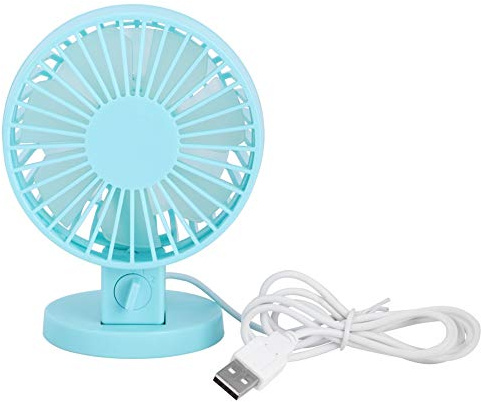 GEDMRT Ventilador de escritorio USB excepcionalmente silencioso |Mini ventilador portátil con cabezal ajustable de 45° para oficina en casa/escritorio/dormitorio |Ventilador de (Azul)