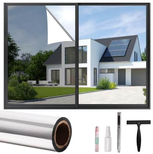 One Way Privacy Window Film, Mirror Reflective Glass Tint(75 * 800cm)