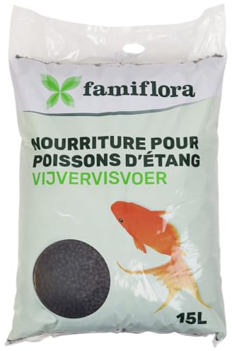 Famiflora Nourriture pour esturgeon Premium Select 15L - Grain coulant de 6 mm - Haute protéine et digestible - Pour des esturgeons forts et sains - Grains coulants pour que même les poissons de fond